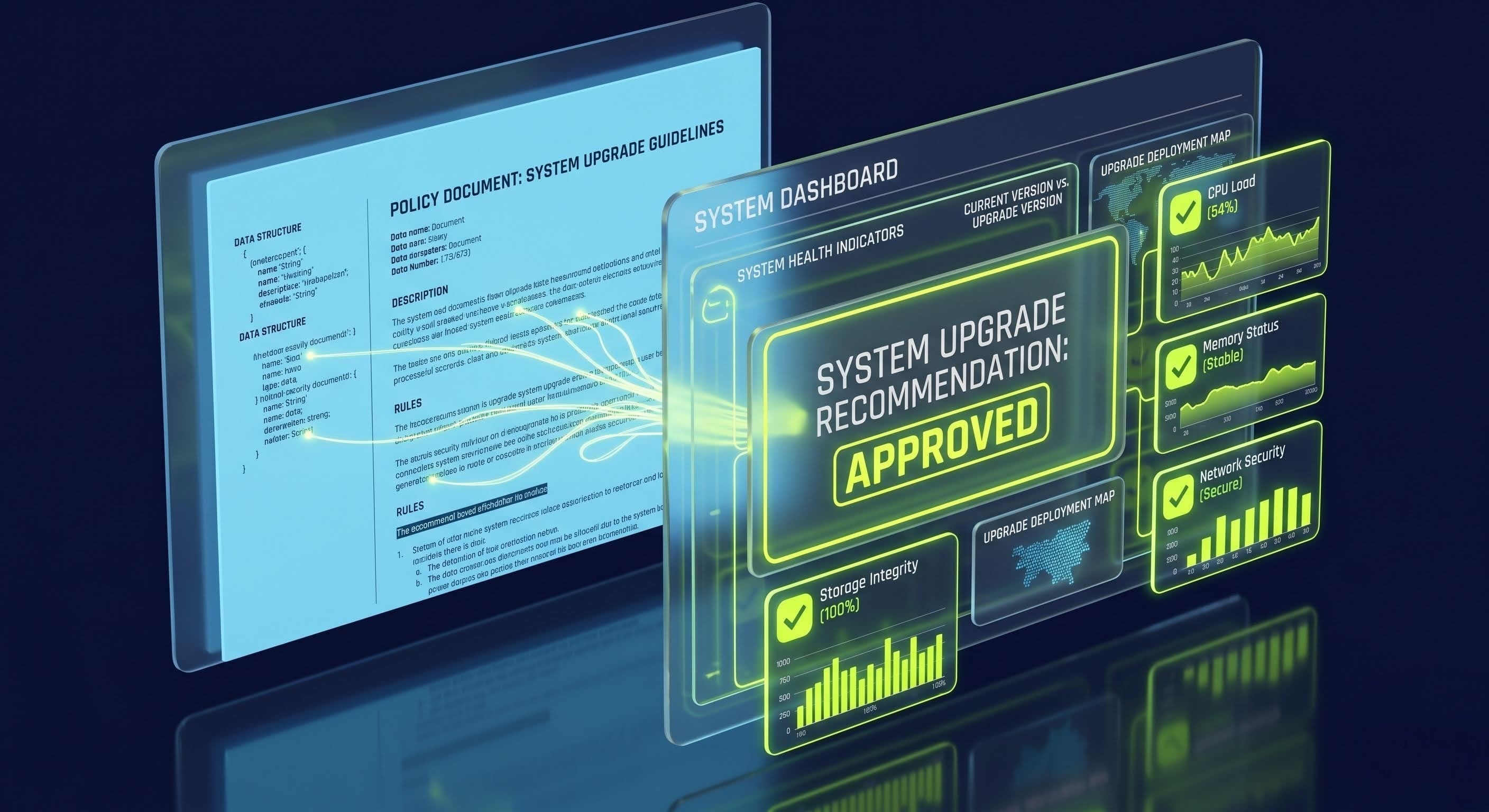 Actionable intelligence dashboard showing Go/No-Go decision backed by both static and dynamic data