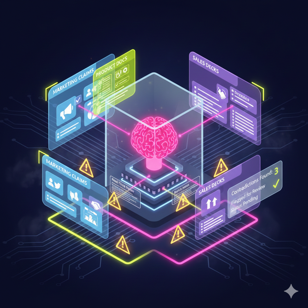 AI-powered contradiction detection across sales and marketing documents