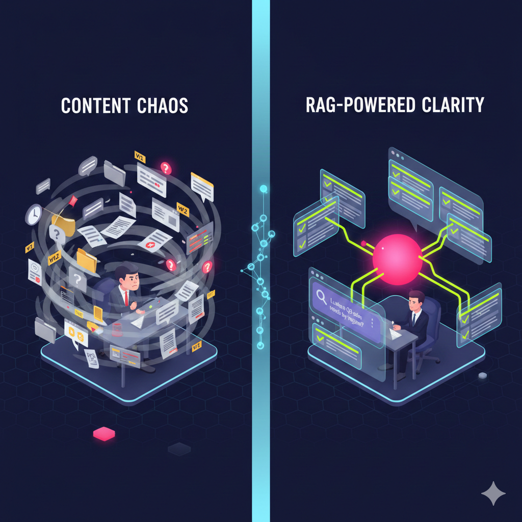 Knowledge chaos versus RAG-powered clarity for sales teams